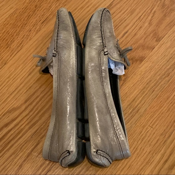 Prada Metallic Bow Driving Loafers Flats 37 - Picture 10 of 14